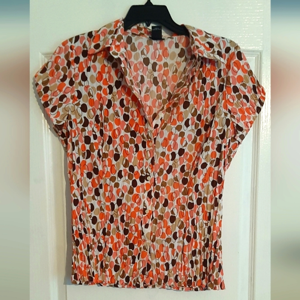 East 5th Accordion style button down blouse size XL